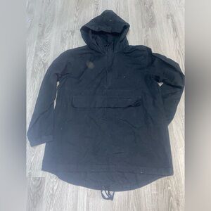 Black Hooded Pullover Anorak